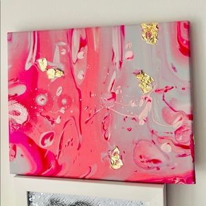 Acrylic Pour Painting Pink